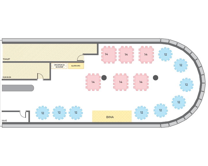 Banquet hall 192 seats